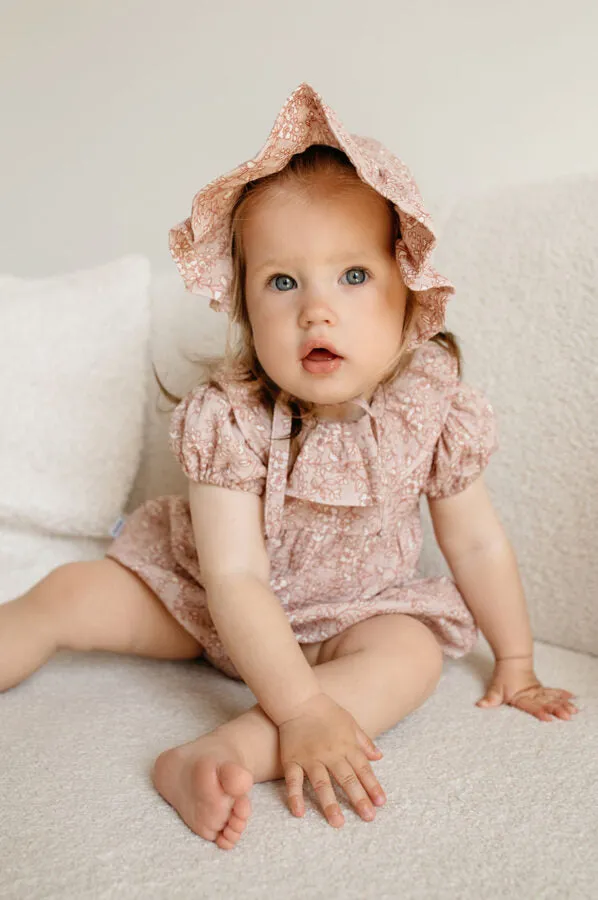 Girl's Organic-cotton Muslin Romper - Romantic