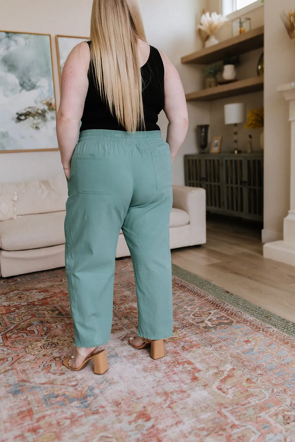 High Waisted Pants in Jade