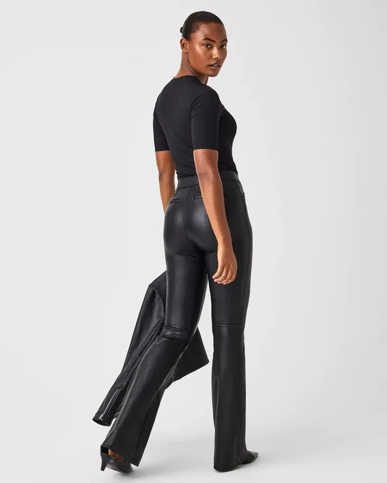 Leather-Like Flare Pant